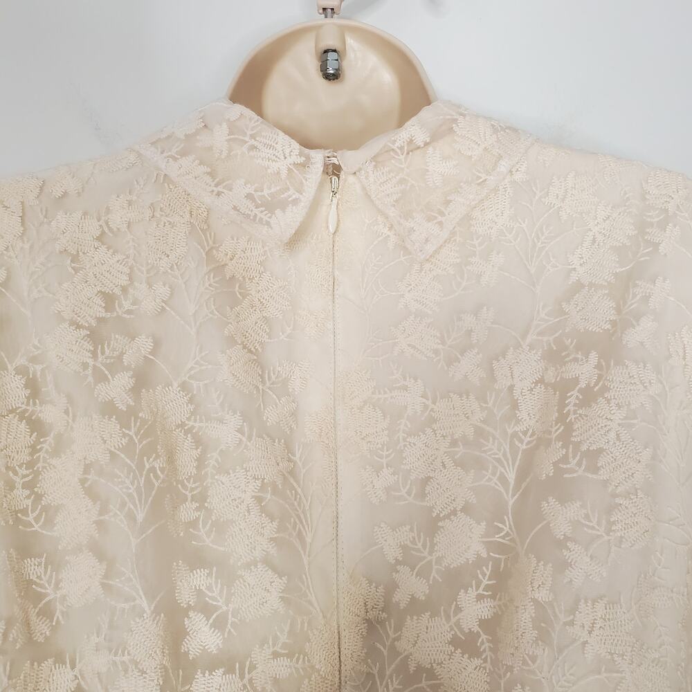 Gal Meets Glam Amelia Embroidered Fit & Flare Dress Cream Ivory Wedding Size 8 - Picture 4 of 9
